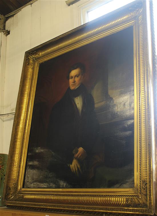 Early 19th century English School Portrait oil of a gentleman(-)